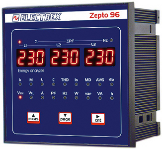PFA8C11-12  ZEPTO 96 RS485 230-240V 1DI 2DO MULTIMETER / ENERGY ANALYZER