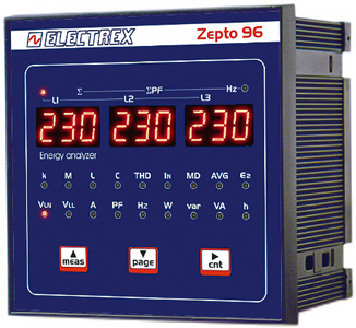 PFA8C11-12 ZEPTO 96 RS485 230-240V 1DI 2DO MULTIMETER / ENERGY ANALYZER